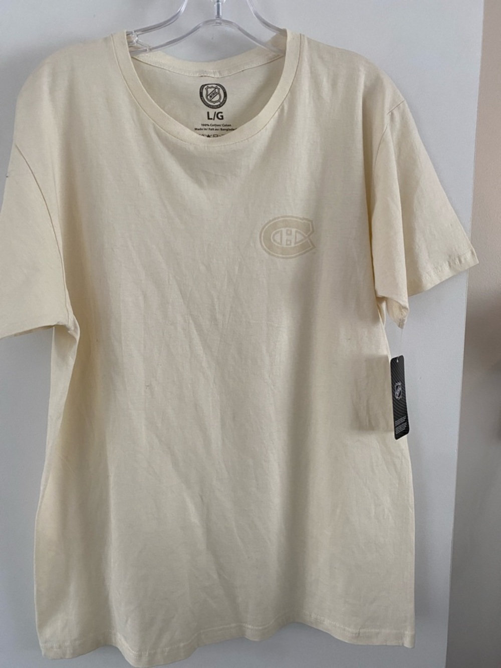 NWT NHL MONTREAL CANADIANS HABS Cream Short Sleeve Logo Tee